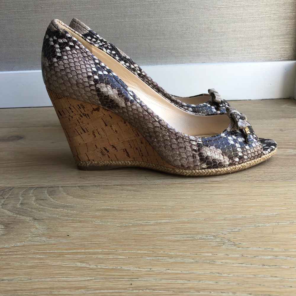 Prada Python Cork Wedges - image 2